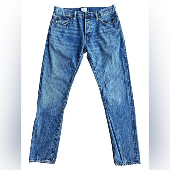TODD SNYDER $198 Selvedge Slim Fit Indigo Worn Wash Jeans 34x34 Luxury Denim - Picture 1 of 14
